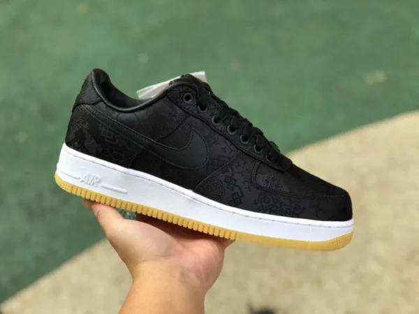 AF1 블랙 실크 퓨어 오리지널 NIKE x CLOT Air Force 1 AF1 후지와라 히로시 라이트닝 블랙 실크 에어포스 CZ3986-001