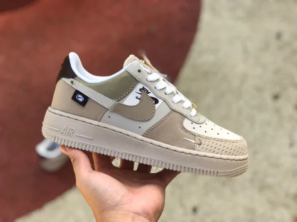 AF1 탠 스티칭 퓨어 오리지널 나이키 에어포스 1 AF1 탠 스티칭 에어포스 로우탑 스니커즈 DX6061-122