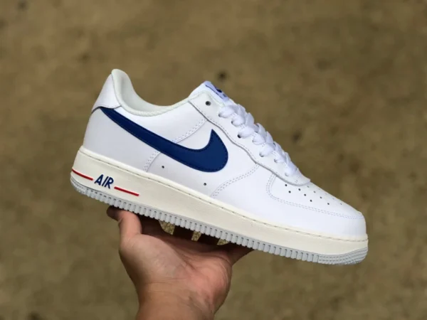 af1 화이트 앤 블루 로우 나이키 에어포스1 AF1 화이트 앤 블루 로우탑 캐주얼 스니커즈 DX2660-100