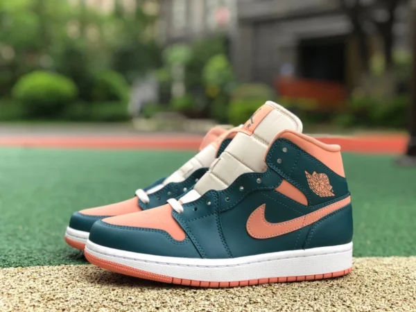 aj1mid 블루와 오렌지 퓨어 오리지널 에어 조던 1 미드 AJ1 블루와 오렌지 레트로 미드탑 농구화 BQ6472-308