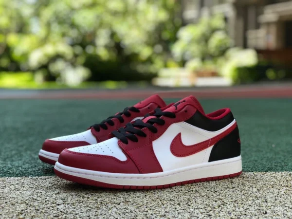 aj1 레드 화이트 블랙 로우 퓨어 오리지널 AIR JORDAN 1 Low AJ1 레드 화이트 블랙 레트로 농구화 553558-163