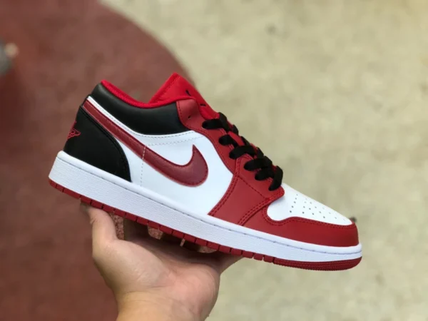 aj1 레드 화이트 블랙 로우 AIR JORDAN 1 Low AJ1 레드 화이트 블랙 레트로 농구화 553558-163