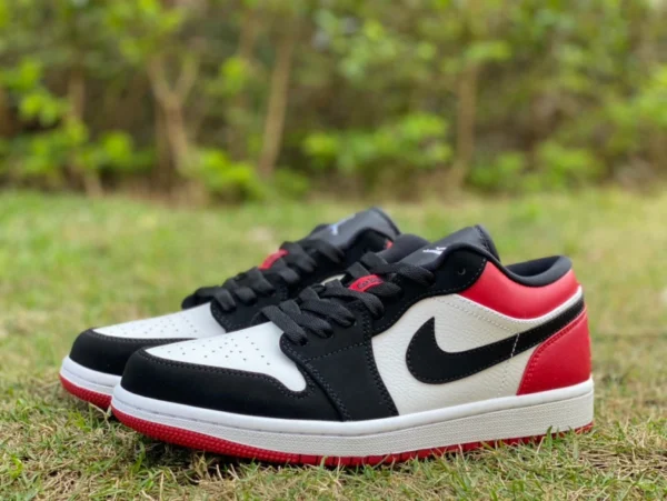 aj1 black toe low 퓨어 오리지널 에어 조던 1 로우 "Black Toe" 블랙 앤 레드 토 553558-116