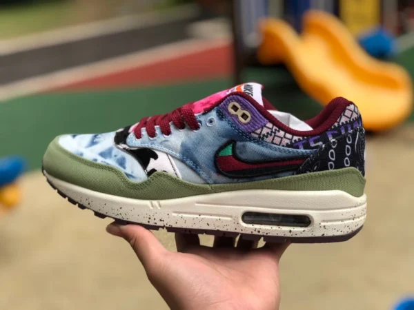 Max1 파란색과 녹색 캐슈 꽃 Nike Air Max1 Concepts 연명 파란색과 녹색 캐슈 꽃 운동화 DN1803-300