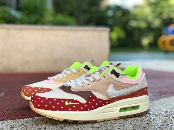 Max1 카키 레드 나이키 Nike Air Max 1 카키 레드 전원개 짖는 개 레트로 캐주얼 런닝 슈즈 DR2553-111