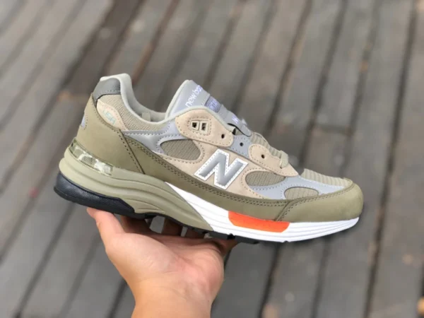 NB992 공동 브랜드 그레이 실버 프레지던트 에디션 WTAPS x 뉴발란스 992 "olive Drab" 레트로 러닝화 남녀공용, 그레이 실버 미국산 M992WT