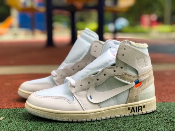 aj1ow 순백 가성비 에어 조던 1 AJ1 OFF-WHITE OW 순백 유럽 한정판 AQ0818-100