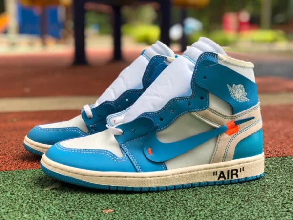 aj1ow 노스캐롤라이나 블루 가성비 에어 조던 1 x OFF-WHITE AJ1 OW 조인트 노스캐롤라이나 블루 AQ0818-148