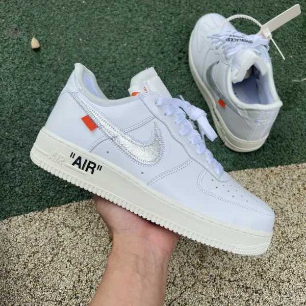 AF1ow 순은 오리지널 OFF-White x Nike Air Force 1 AF1 OW 조인트 실버 로우 에어포스원 AO4297-100