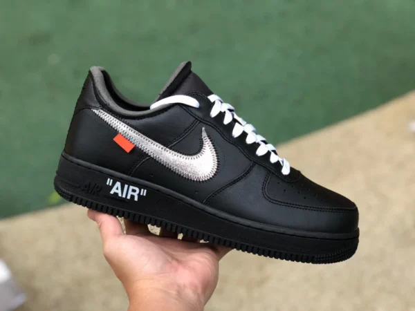 AF1ow 블랙 실버 퓨어 오리지널 OFF-White x Nike Air Force 1 AF1 OW 조인트 블랙 실버 로우 에어포스원 AV5210-100