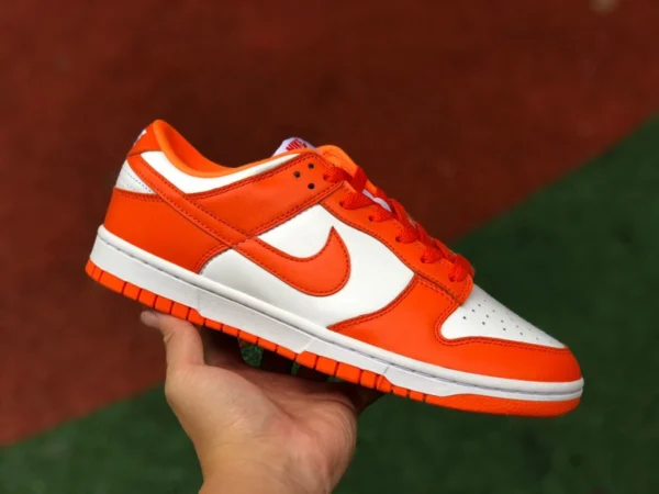 덩크 화이트 오렌지 고급 Nike Dunk Low Syracuse University 화이트 오렌지 화이트 블루 스니커즈 CU1726-101-100