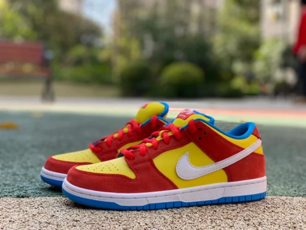 덩크 심슨 퓨어 오리지날 Nike SB Dunk 나이키 덩크 옐로우 오렌지 심슨 로우 탑 레트로 캐주얼 스니커 BQ6817-602