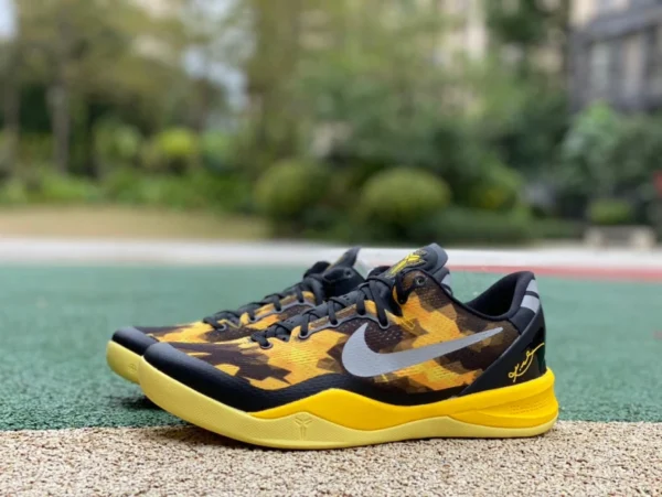 Kobe 8 검정색과 노란색 순수 오리지널 Nike Kobe 8 ZK 8 검정색과 노란색 국내 XDR 버전 실제 농구화 555286-077