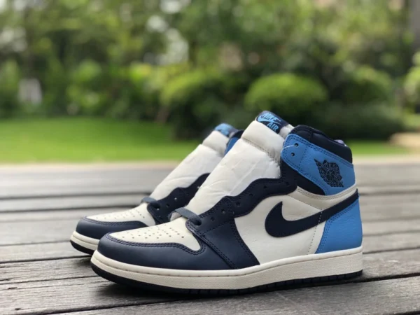 aj1 Obsidian 신품 순수 오리지널 고급품 에어 조던 1 AJ1 Obsidian 노스캐롤라이나 발가락 캠퍼스 블루 555088-140