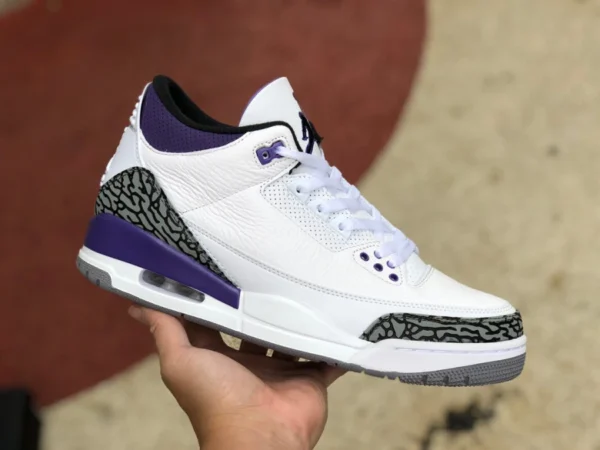 Air Jordan 3 Retro Dark Iirs 흰색 보라색 복고 농구화 CT8532-105 3개의 흰색 보라색 가성비 버전