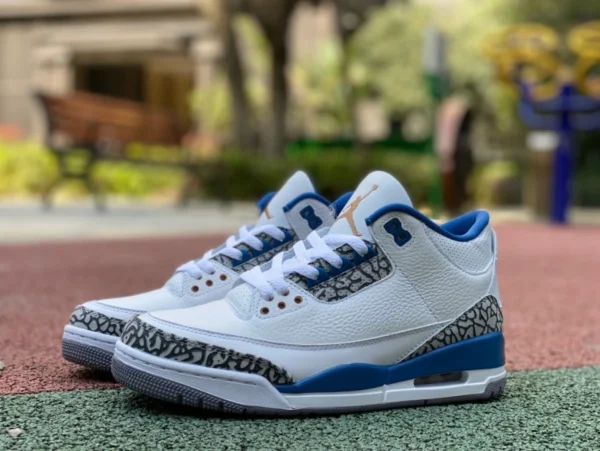 aj3 흰색과 파란색 Wizards 첫 번째 레이어 가죽 권장 버전 Air Jordan 3 Retro "Wizards" Wizards ct8532-148