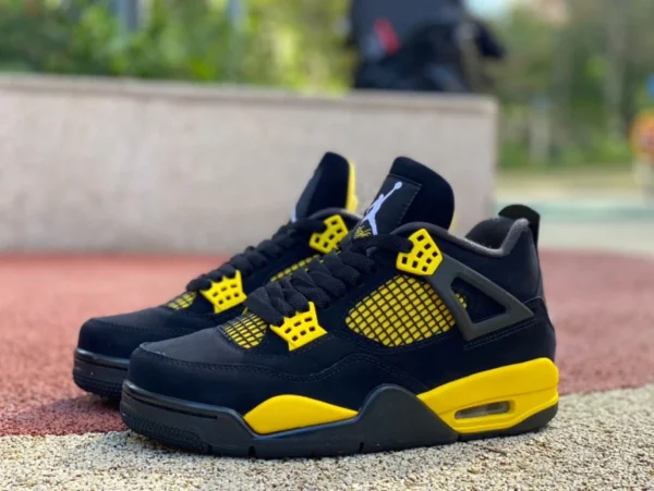 aj4 검정색과 노란색 Thunder Air Jordan 4 Thunder Mid AJ4 검정색과 노란색 Thunder God 복제 농구화 DH6927-017