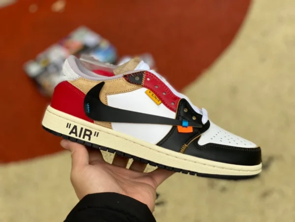 aj1ow 조인트 블랙 토 바브 에어 조던 1 x OFF-WHITE AJ1 OW 조인트 로우 탑 바브 블랙 토 조인트 cz0790-107