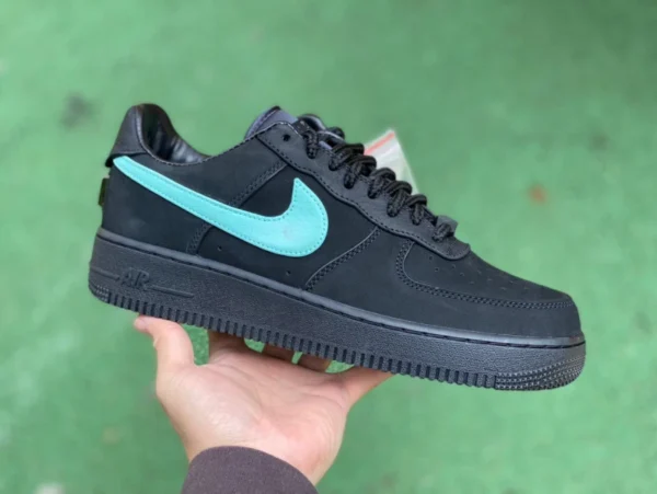 Air Force Tiffany 공동 브랜드 s2 순수 오리지널 품질 업그레이드 Tiffany & Co. x Nike Air Force 1 Low 티파니 공동 브랜드 Air Force 운동화 블랙 그린 로우탑 DZ1