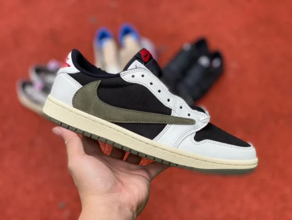 aj1 바브 로우 올리브 그린 대외 무역 순수 오리지널 Travis Scott x Air Jordan 1 Low OG WMNS Olive DZ4137