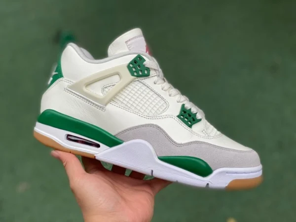 aj4sb 연명 흰색과 녹색 조각 순수 오리지널 Nike SB x Air Jordan 4 AJ4 Pine Green 흰색 녹색 청록색 SB 연명 DR5