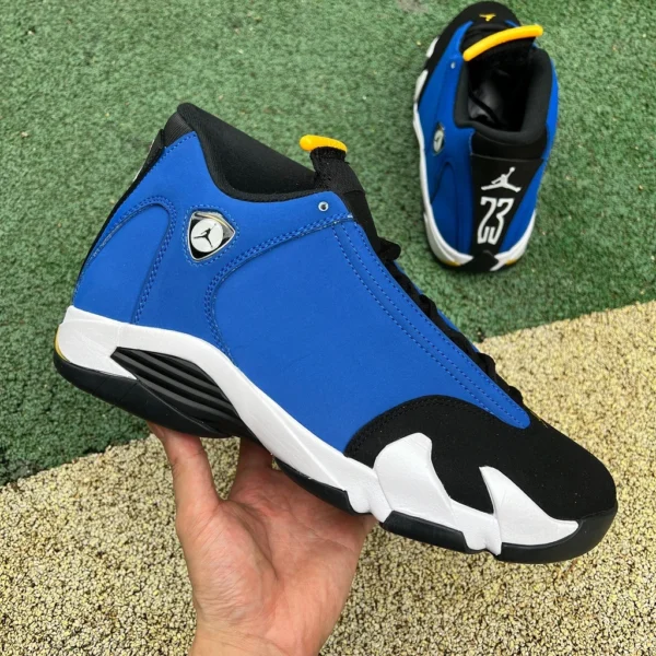 aj14 블랙 Laney 에어 조던 14 "Laney" aj14 블랙 블루 옐로우 487471-407