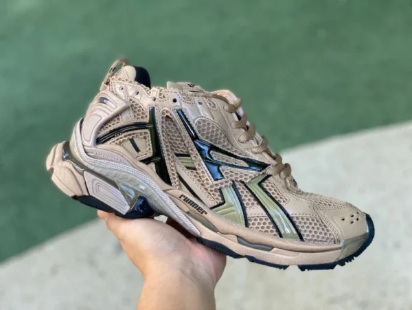 Balenciaga 7.0 브라운 M 퓨어 오리지널 Balenciaga Runner Grafhti 메쉬 레이스업 로우탑 스포츠 캐주얼 슈즈