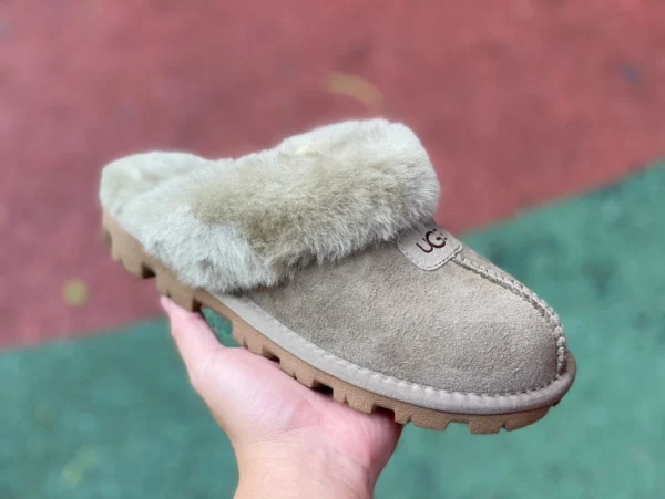 UGG 면 슬리퍼 UGG Suffettte 1 스웨이드 여성을 위한 심플한 캐주얼 패션 면 슬리퍼