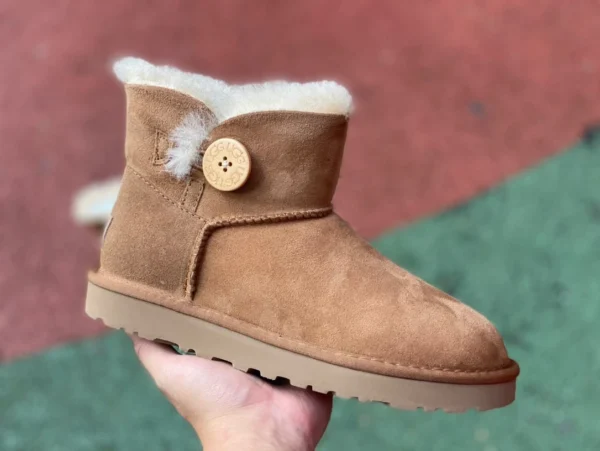 여성용 UGG 쇼트 브라운 UGG Bailey 시어링 및 벨벳 따뜻한 쇼트 미드 송아지 스노우 부츠