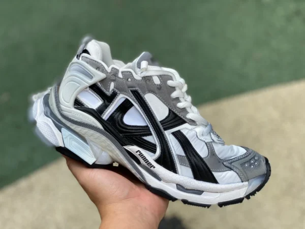 Balenciaga 70 화이트 그레이 블랙 M 퓨어 오리지널 Balenciaga Runner Grafhti 메쉬 레이스 로우 탑 스포츠 및 레저