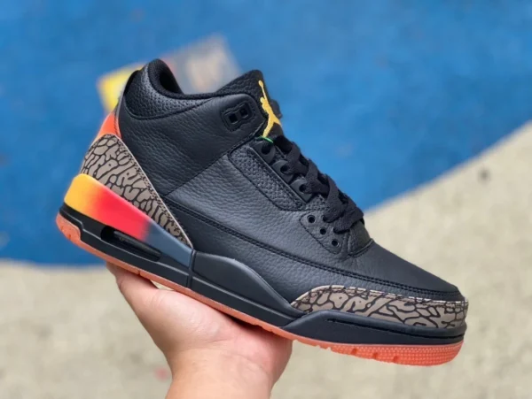 aj3 블랙 레드 오렌지 연명 모델 J Balvin x Air Jordan 3 AJ3 블랙 레드 오렌지 FN0344-001