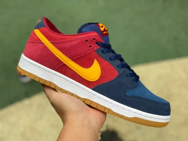 덩크 레드 앤 블루 유안양 Nike/Nike SB Dunk Low Pro PRM 로우탑 스니커즈 레드 앤 블루 유안양 DJ0606-400