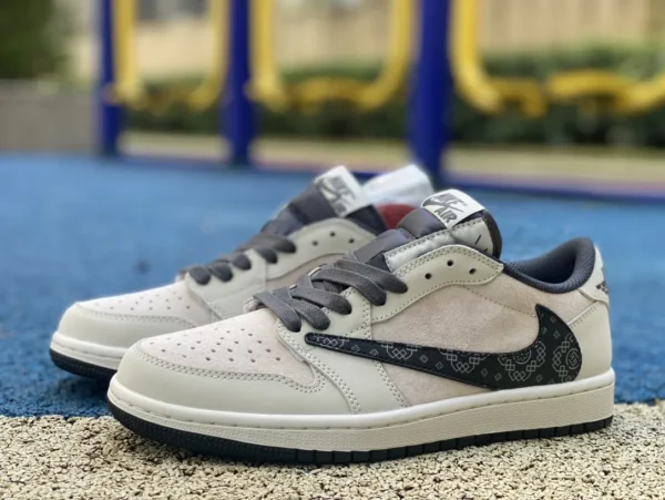 aj1 바브 로우 탑 베이지 그레이 Tracis Scott x Air Jordan 1 Low Golf TS 조인트 바브 DZ4137-708