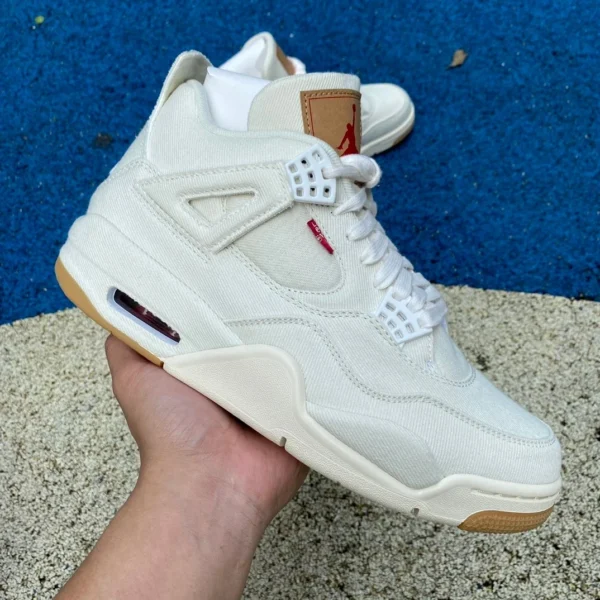 aj4 화이트 리바이스 GX 퓨어 오리지날 Levis x Air Jordan 4 AJ4 리바이스 조인트 화이트 데님 데님 AO2571-100