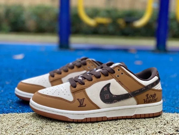 덩크 조인트 스트랩 LV 화이트 브라운 Nike Dunk x Louis Vuitton DQ1098-342