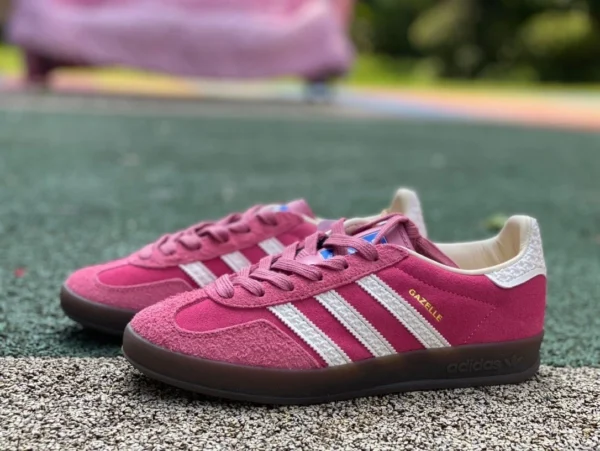 아디다스 Adidas 핑크 s2 퓨어 오리지날 Adidas GAZELLE INDOOR pink Detrain 캐주얼 스포츠 스니커 T헤드 IF1809