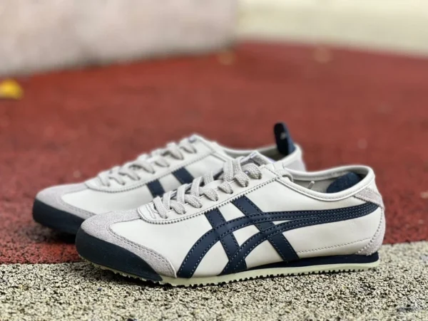 Onitsuka Tiger 라이스 화이트 블루 퓨어 오리지널 Onitsuka Tiger Onitsuka Tiger MEXICO 66 로우 탑